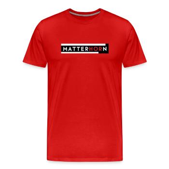 Lettrage minimal du Cervin Design suisse moderne - T-shirt bio Premium Homme - rouge - Devant - Damien (186cm)