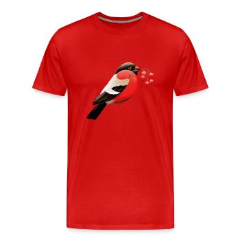 Vogel - Männer Premium Bio T-Shirt - Rot - Vorne - Damien (186cm)