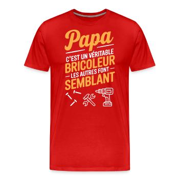 Belle idée cadeau design pour papa bricoleur - T-shirt bio Premium Homme - rouge - Devant - Damien (186cm)