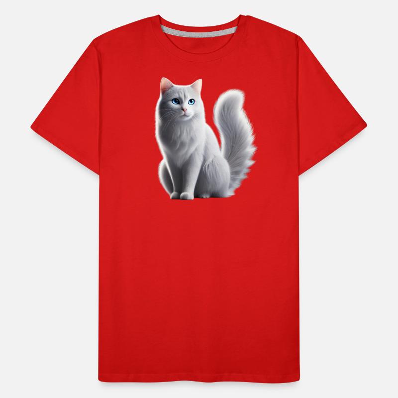 Chat Blanc Yeux Bleus T-shirt bio Premium Homme