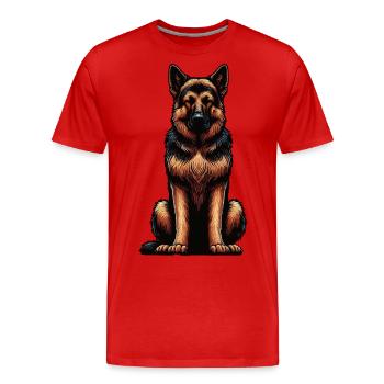 Berger allemand Chiens de berger Chiens de berger - T-shirt bio Premium Homme - rouge - Devant - Damien (186cm)