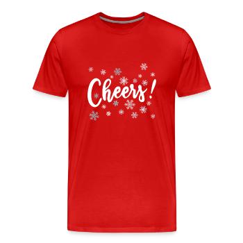 Cheers! Merry Christmas Holiday Cheer Snowflakes - Men's Premium Organic T-Shirt - red - Front - Damien (186cm)
