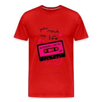 Love Mix Tape - Men's Premium Organic T-Shirt - red - Front - Damien (186cm)