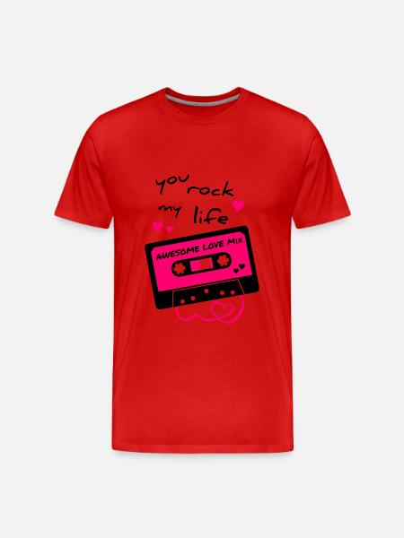 Love Mix Tape - Men's Premium Organic T-Shirt - red