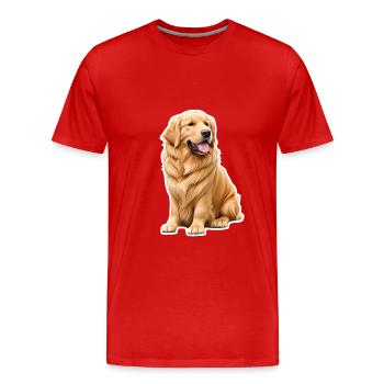 Golden Retriever - Men's Premium Organic T-Shirt - red - Front - Damien (186cm)