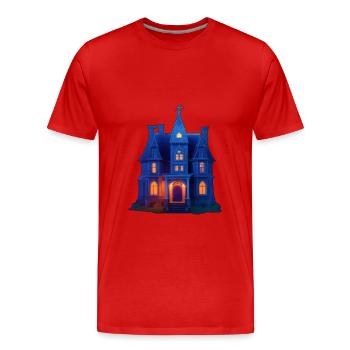 Spooky House Halloween - Men's Premium Organic T-Shirt - red - Front - Damien (186cm)