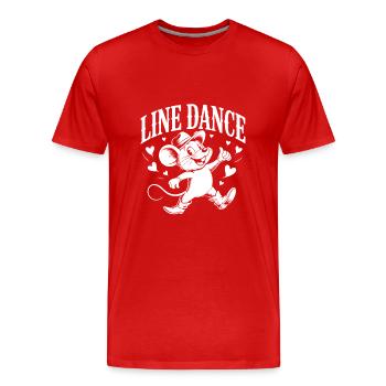 Danse en ligne Souris Drôle Souris Danse en ligne - T-shirt bio Premium Homme - rouge - Devant - Damien (186cm)