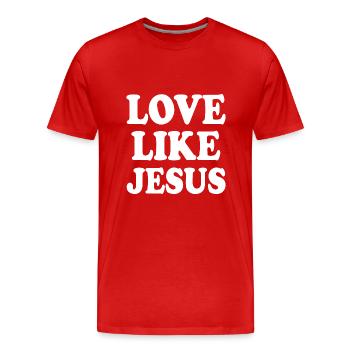 Love like jesus - Männer Premium Bio T-Shirt - Rot - Vorne - Damien (186cm)