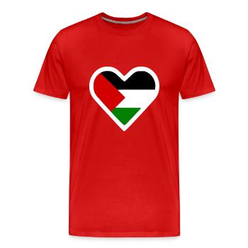 Free palestine herz - Männer Premium Bio T-Shirt - Rot - Vorne - Damien (186cm)