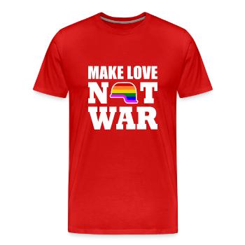 Make love not war - Men's Premium Organic T-Shirt - red - Front - Damien (186cm)
