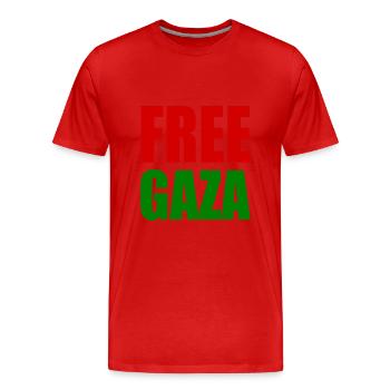 Free gaza - T-shirt bio Premium Homme - rouge - Devant - Damien (186cm)