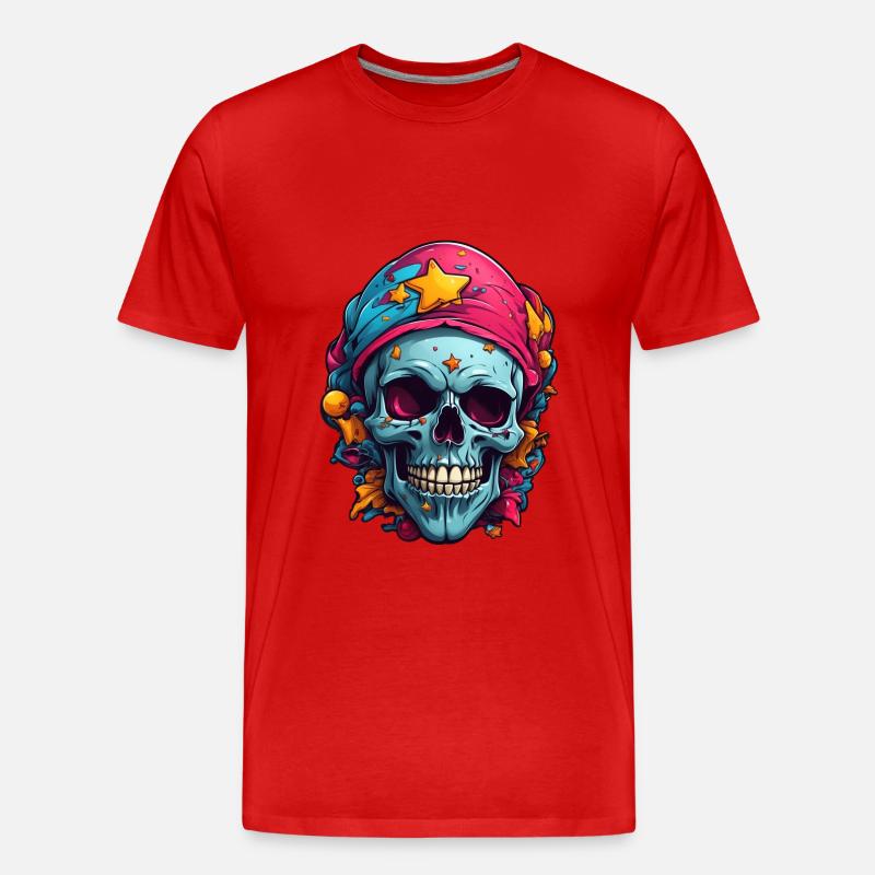 Dekorativer bunter Skull - Männer Premium Bio T-Shirt - undefined