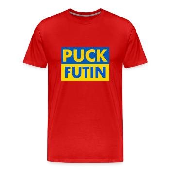 Puck futin - Männer Premium Bio T-Shirt - Rot - Vorne - Damien (186cm)
