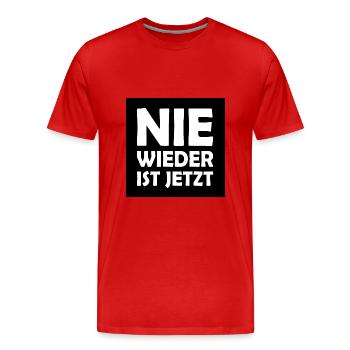 Nie wieder ist jetzt - Männer Premium Bio T-Shirt - Rot - Vorne - Damien (186cm)