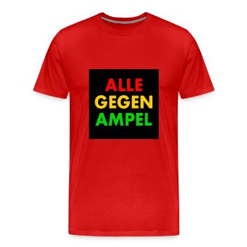 Alle gegen ampel - Männer Premium Bio T-Shirt - Rot - Vorne - Damien (186cm)
