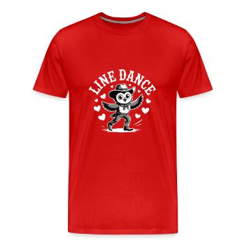 Danse en ligne Hibou Drôle de hibou Danses Danse en ligne - T-shirt bio Premium Homme - rouge - Devant - Damien (186cm)