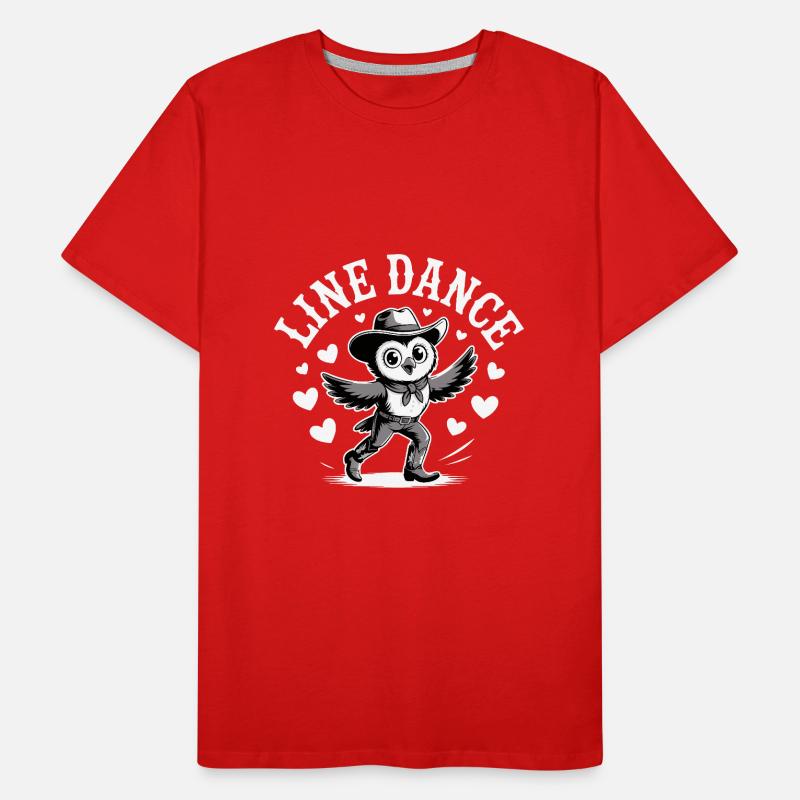 Line Dance Eule lustige Eule tanzt Linedance Männer Premium Bio T-Shirt
