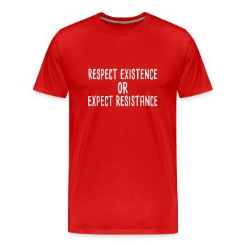 Respect Existence Or Expect Resistance - Männer Premium Bio T-Shirt - Rot - Vorne - Damien (186cm)