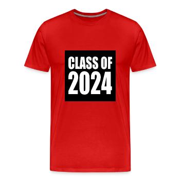 Class of 2024 - Men's Premium Organic T-Shirt - red - Front - Damien (186cm)