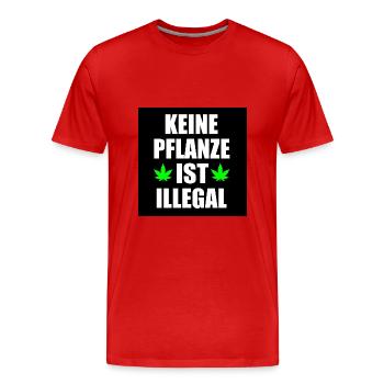 keine pflanze ist illegal - Männer Premium Bio T-Shirt - Rot - Vorne - Damien (186cm)