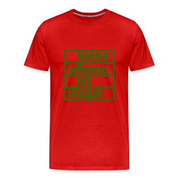 keine pflanze ist illegal - Männer Premium Bio T-Shirt - Rot - Vorne - Damien (186cm)
