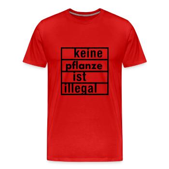 keine pflanze ist illegal - Männer Premium Bio T-Shirt - Rot - Vorne - Damien (186cm)
