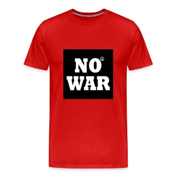 No war - Men's Premium Organic T-Shirt - red - Front - Damien (186cm)