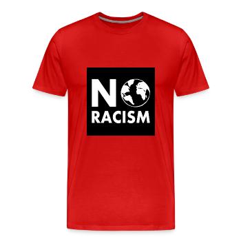 No racism - Men's Premium Organic T-Shirt - red - Front - Damien (186cm)