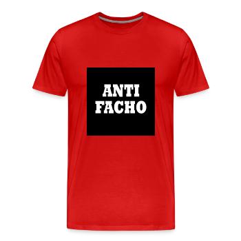 Anti facho - T-shirt bio Premium Homme - rouge - Devant - Damien (186cm)