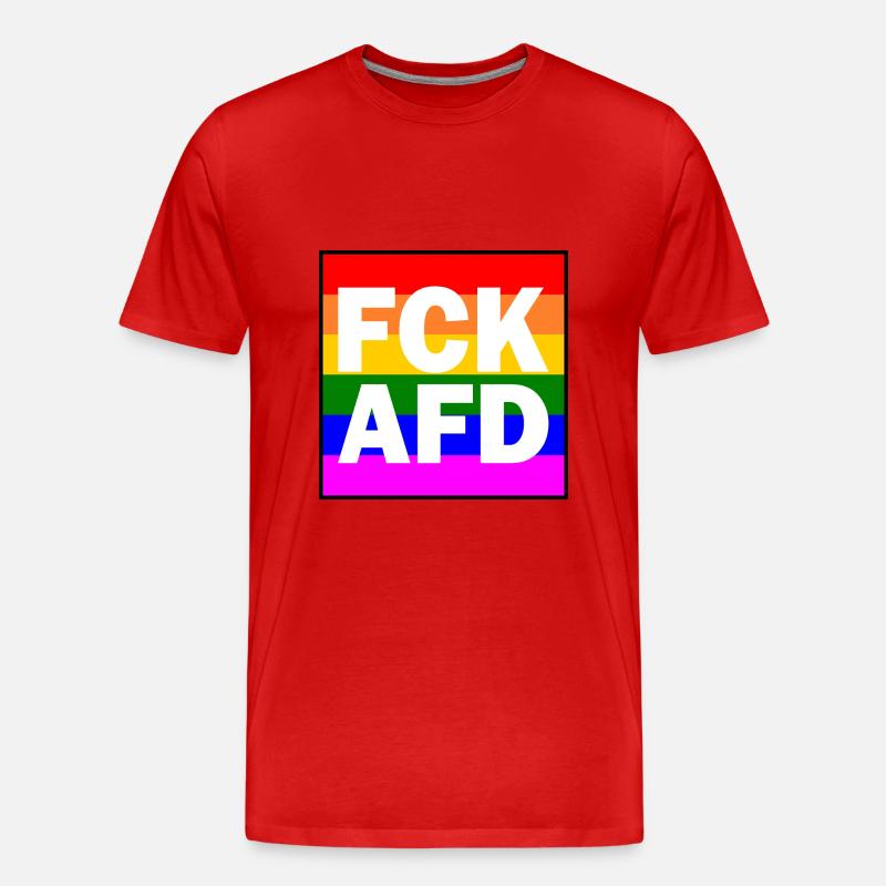 Fck afd - Männer Premium Bio T-Shirt - Rot