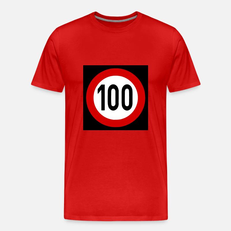 Geschwindigkeitsszeichen TempoLimit 100 Schild - Männer Premium Bio T-Shirt - Rot