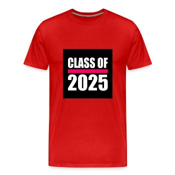 Class of 2025 - Men's Premium Organic T-Shirt - red - Front - Damien (186cm)