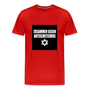 zusammen gegen antisemitismus - Männer Premium Bio T-Shirt - Rot - Vorne - Damien (186cm)