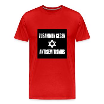 zusammen gegen antisemitismus - Männer Premium Bio T-Shirt - Rot - Vorne - Damien (186cm)