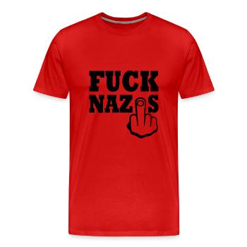 Fuck nazis - T-shirt bio Premium Homme - rouge - Devant - Damien (186cm)