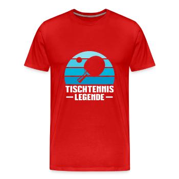 Tischtennisschläger Ping Ping Sport Tischtennis - Männer Premium Bio T-Shirt - Rot - Vorne - Damien (186cm)