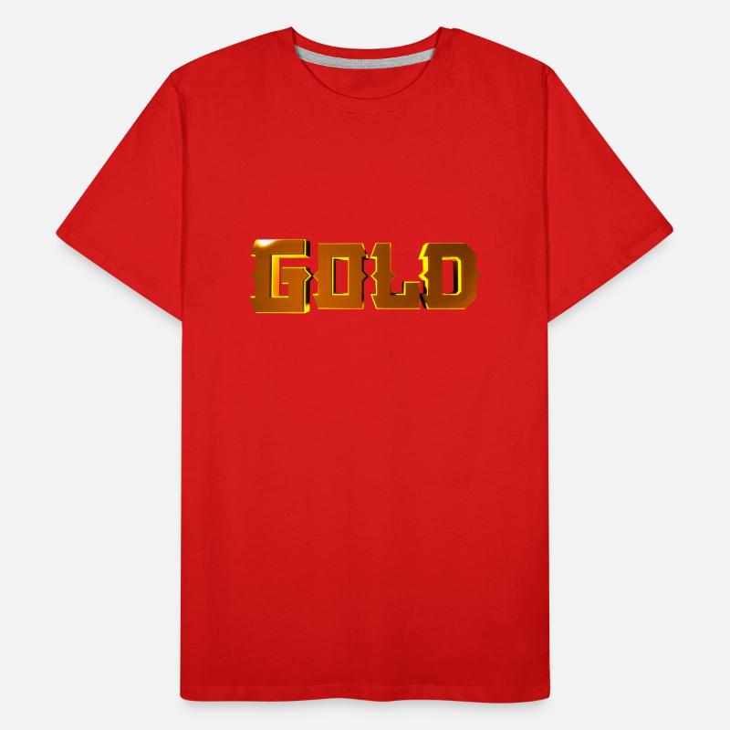 Gold Stylized Text Men's Premium Organic T-Shirt