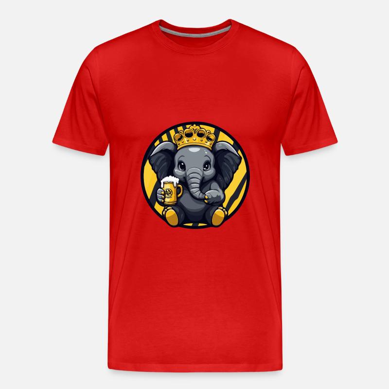Elefant Bier - Männer Premium Bio T-Shirt - Rot