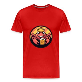 Crabe Crabe Bière - T-shirt bio Premium Homme - rouge - Devant - Damien (186cm)