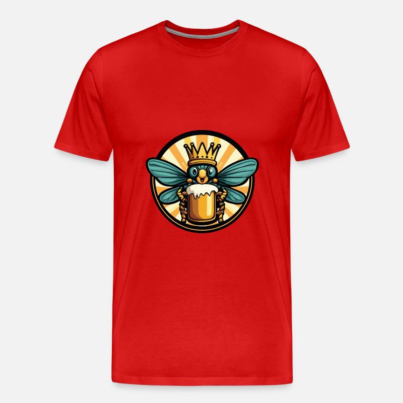 Libelle Bier - Männer Premium Bio T-Shirt - Rot