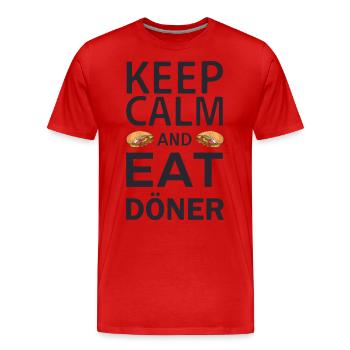 Restez calme et mangez des dictons de kebab drôles - T-shirt bio Premium Homme - rouge - Devant - Damien (186cm)