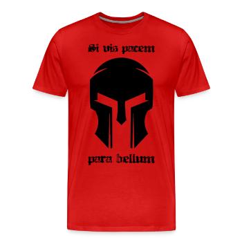 Si vis pacem para bellum - Männer Premium Bio T-Shirt - Rot - Vorne - Damien (186cm)