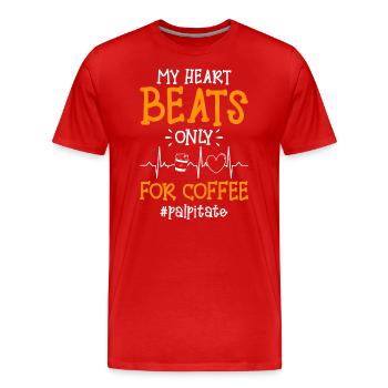 Coffee bean fatigue Milk and sugar - Men's Premium Organic T-Shirt - red - Front - Damien (186cm)