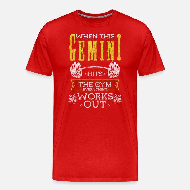 Zwilling Tierkreiszeichen Element - Männer Premium Bio T-Shirt - Rot