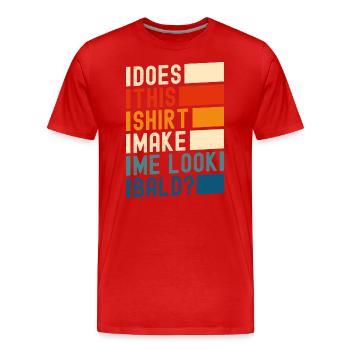 Frisur Kahl Mann Haarschnitt - Männer Premium Bio T-Shirt - Rot - Vorne - Damien (186cm)