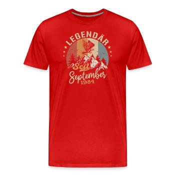 September 1984 - September 1984 Jahrestag 1984 - Männer Premium Bio T-Shirt - Rot - Vorne - Damien (186cm)