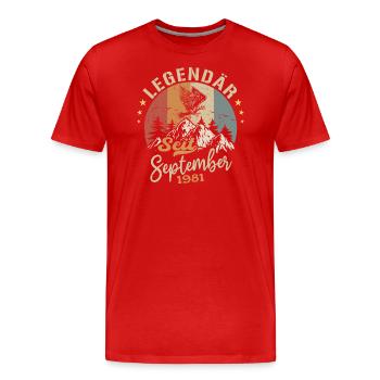 September 1981 - September 1981 Jahrestag 1981 - Männer Premium Bio T-Shirt - Rot - Vorne - Damien (186cm)
