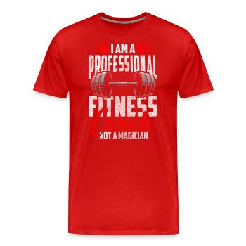 Fitness, Muscles, Pompes, Athlètes - T-shirt bio Premium Homme - rouge - Devant - Damien (186cm)
