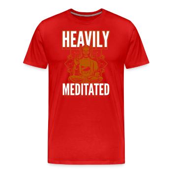 Meditation Om Mindfulness - Men's Premium Organic T-Shirt - red - Front - Damien (186cm)