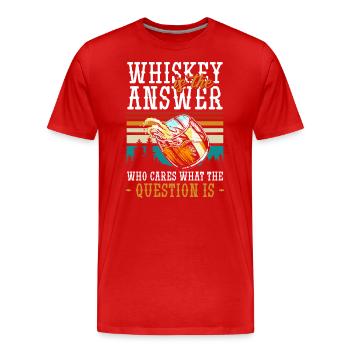 Schnaps Flasche Mann Rausch - Männer Premium Bio T-Shirt - Rot - Vorne - Damien (186cm)